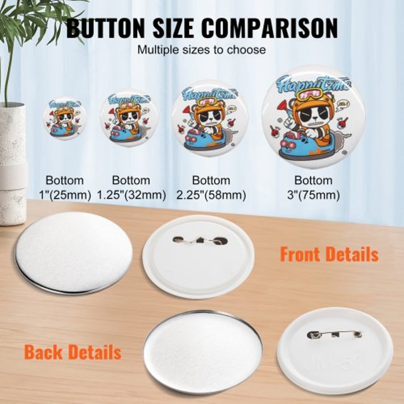 Button Maker Supplies Kit Pin Back Parts For DIY Badge Making 6