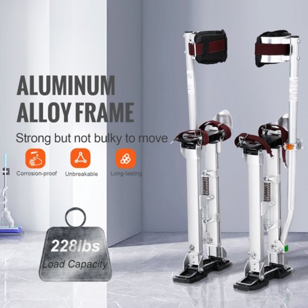 Adjustable Drywall Stilts Aluminum Work Stilts With Knee Pads For Painting And Taping 1