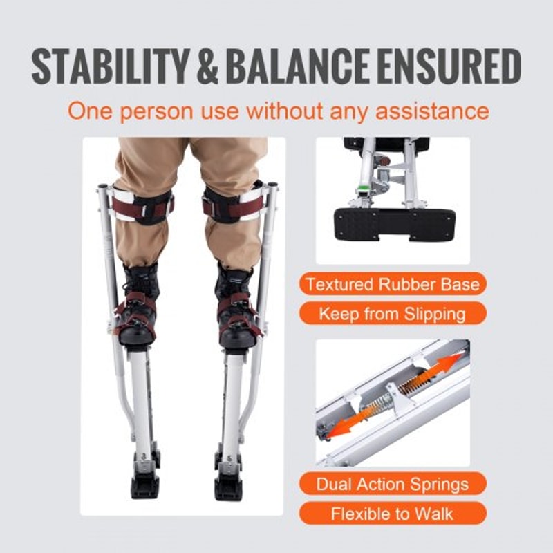 Adjustable Drywall Stilts Aluminum Work Stilts With Knee Pads For Painting And Taping 2