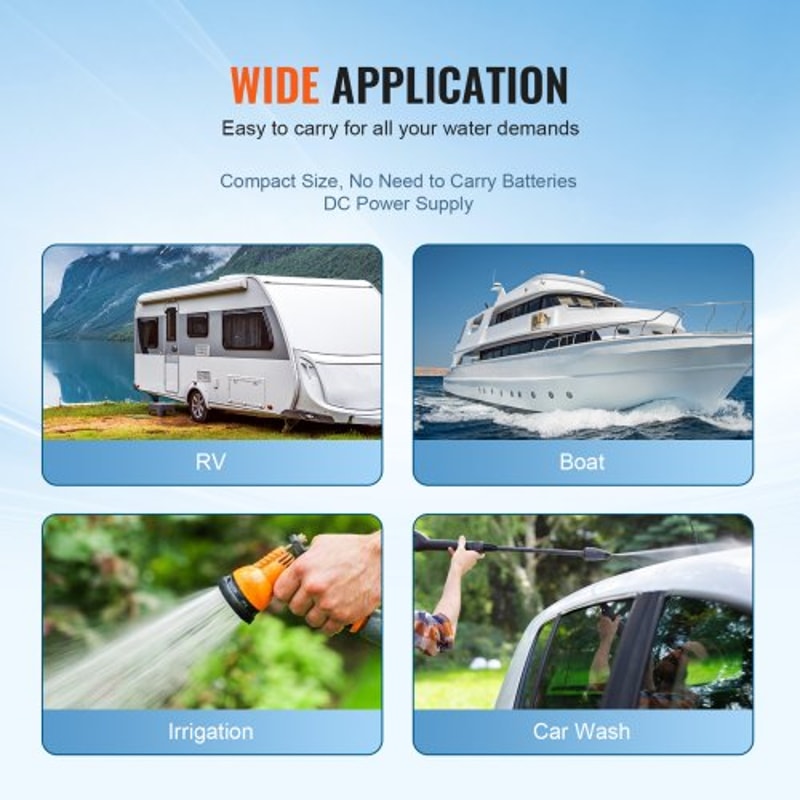 Self Priming Water Pressure Pump GPM PSI For RV Marine And Irrigation Use 5