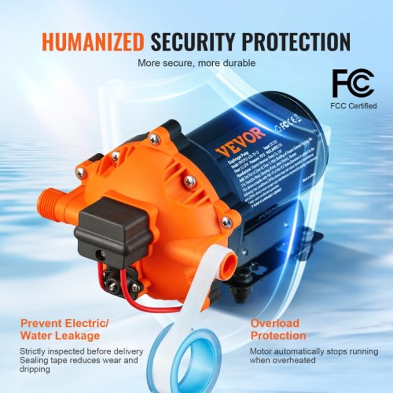 Water Pressure Pump GPM PSI Self Priming Diaphragm Pump For RV Marine Use 2