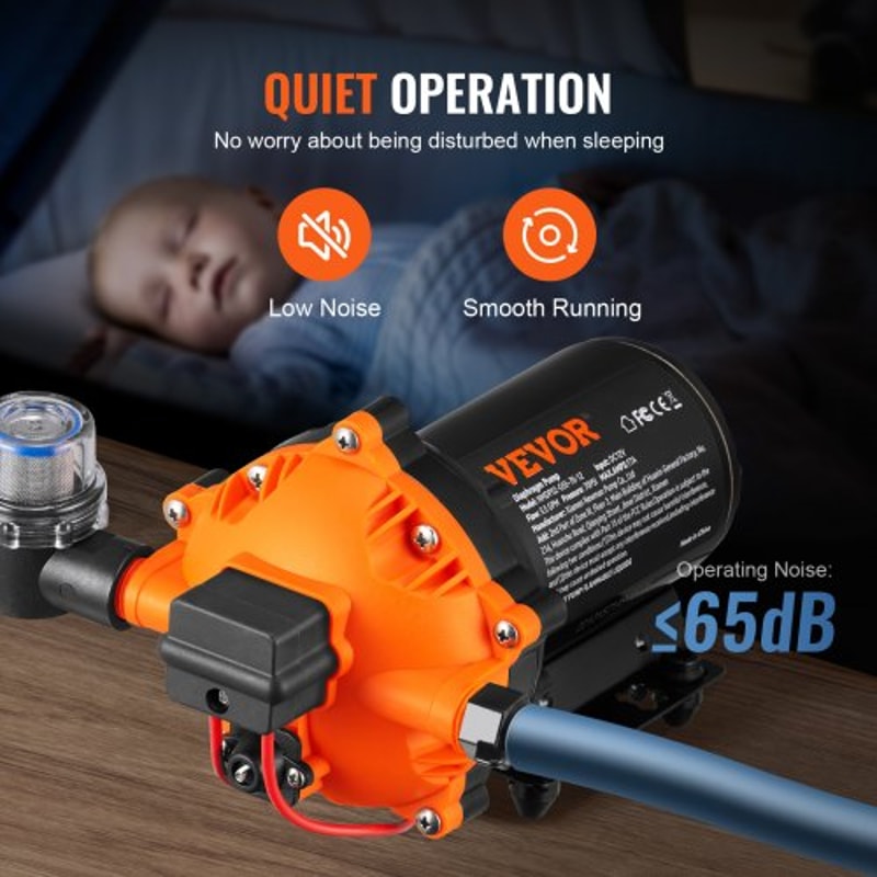 Water Pressure Pump GPM PSI Self Priming Diaphragm Pump For RV Marine Use 3