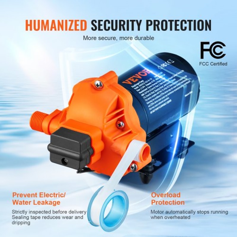 RV Water Pressure Pump GPM PSI Self Priming Diaphragm Pump For Boats Campers 2