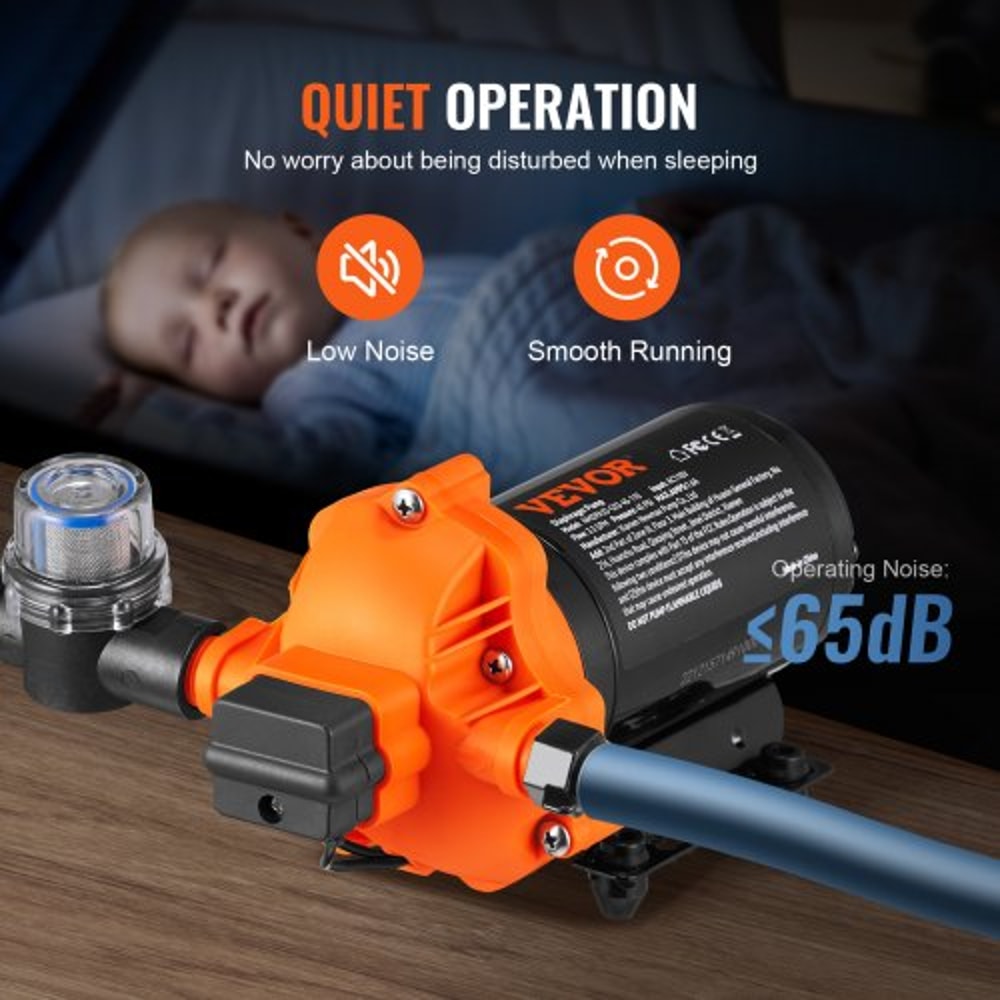 RV Water Pressure Pump GPM PSI Self Priming Diaphragm Pump For Boats Campers 3