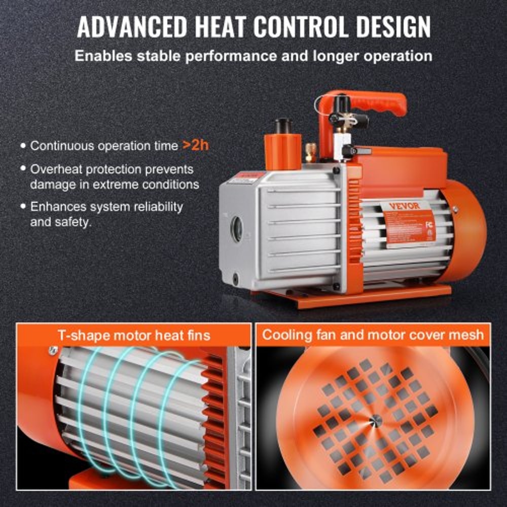 CFM HVAC Vacuum Pump Stage Rotary Vane For AC Refrigeration And Resin Degassing 3