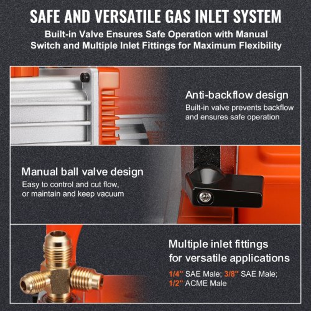 CFM HVAC Vacuum Pump Stage Rotary Vane For AC Refrigeration And Resin Degassing 4