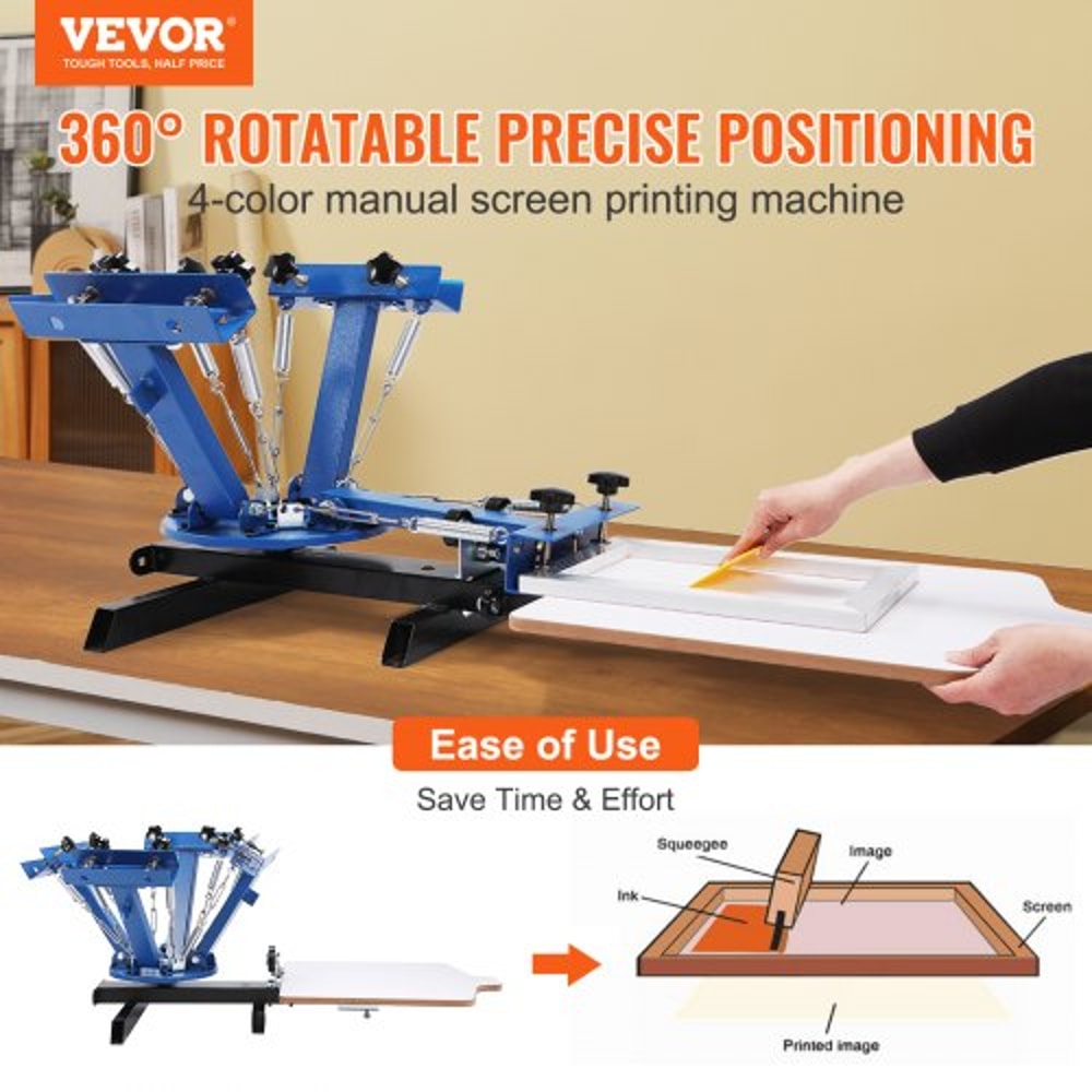 Screen Printing Machine With Rotating Pallet Compact T Shirt Printing Press For DIY Small Business 3