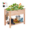 Elevated Wooden Raised Garden Bed Planter Box With Storage Shelf For Outdoor Gardening 0