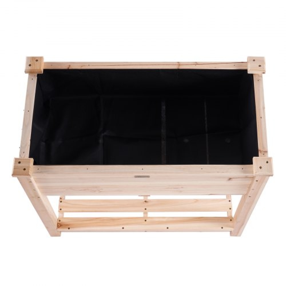 Elevated Wooden Raised Garden Bed Planter Box With Storage Shelf For Outdoor Gardening 9