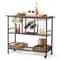 Industrial Bar Cart On Wheels With Wine Rack Glass Holder Rolling Serving Trolley High Lbs Capacit 0