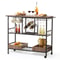 Industrial Bar Cart On Wheels With Wine Rack Glass Holder Rolling Serving Trolley High Lbs Capacit 0