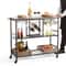 Industrial Bar Cart On Wheels With Wine Rack Glass Holder Rolling Serving Trolley High Lbs Capacit 6
