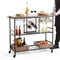 Industrial Bar Cart On Wheels With Wine Rack Glass Holder Rolling Serving Trolley High Lbs Capacit 6