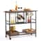 Industrial Bar Cart On Wheels With Wine Rack Glass Holder Rolling Serving Trolley High Lbs Capacit 8