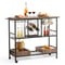 Industrial Bar Cart On Wheels With Wine Rack Glass Holder Rolling Serving Trolley High Lbs Capacit 8