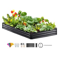 vevor galvanized raised garden bed planter box 94.5x47.2x11" flower vegetable
