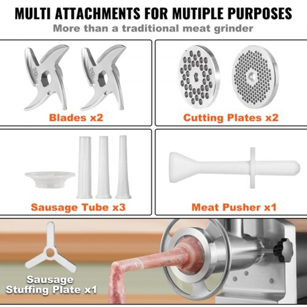 Heavy Duty Electric Meat Grinder Commercial Meat Mincer High Capacity Sausage Maker 3