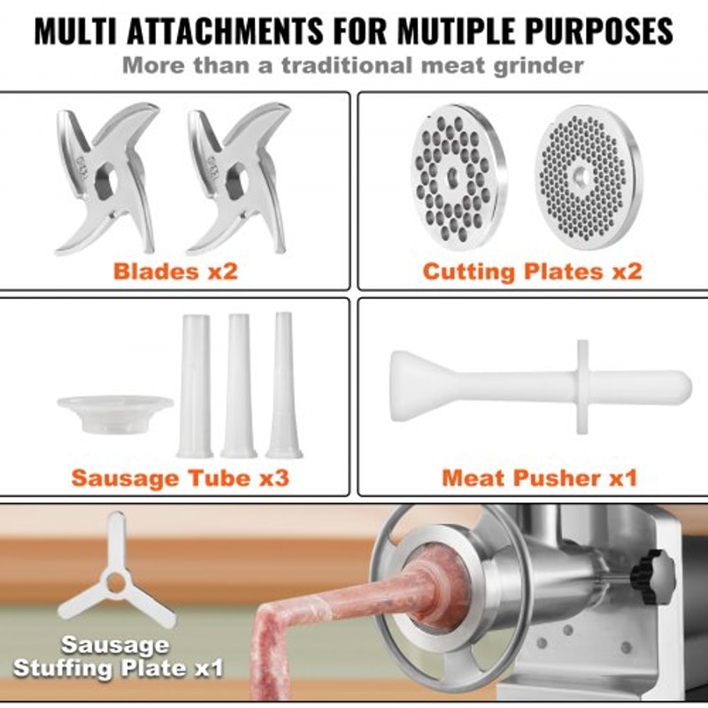 Heavy Duty Electric Meat Grinder Commercial Meat Mincer High Capacity Sausage Maker 3