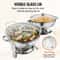 Chafing Dish Buffet Set Stainless Steel Round Food Warmers With Glass Lid 2