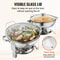Chafing Dish Buffet Set Stainless Steel Round Food Warmers With Glass Lid 2