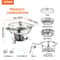 Chafing Dish Buffet Set Stainless Steel Round Food Warmers With Glass Lid 6