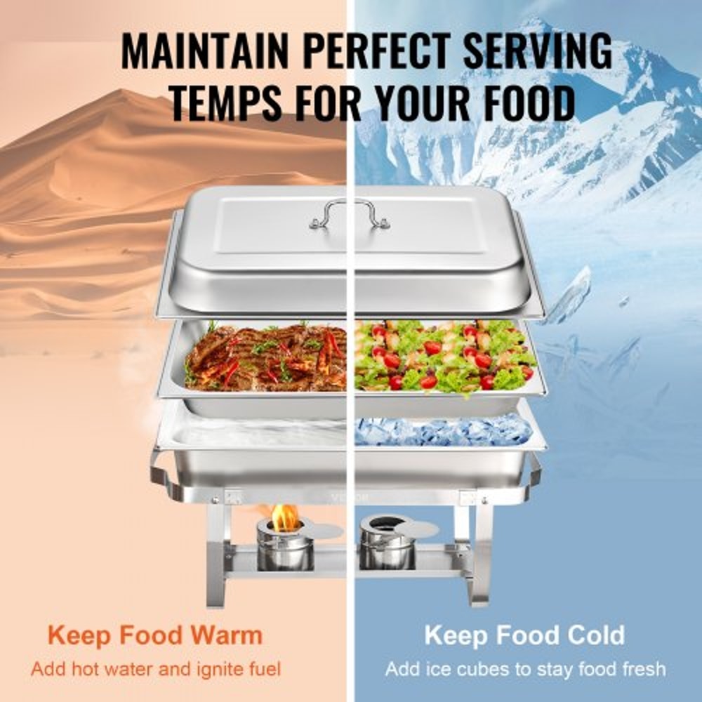 Stainless Steel Chafing Dish Set Qt Buffet Catering Food Warmer 2
