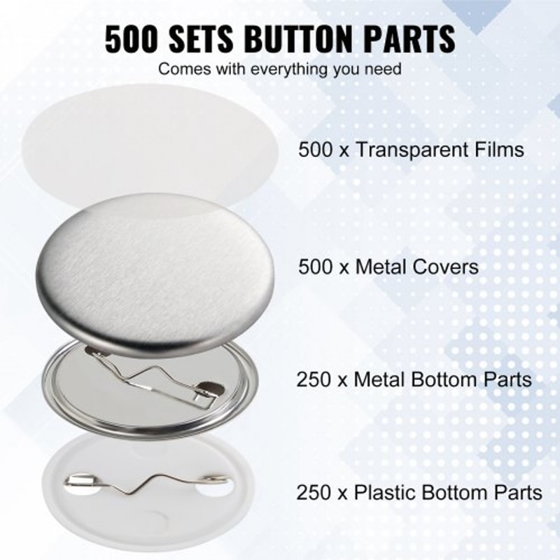 Button Maker Supplies Pin Back Parts Kit For DIY Custom Badges 2
