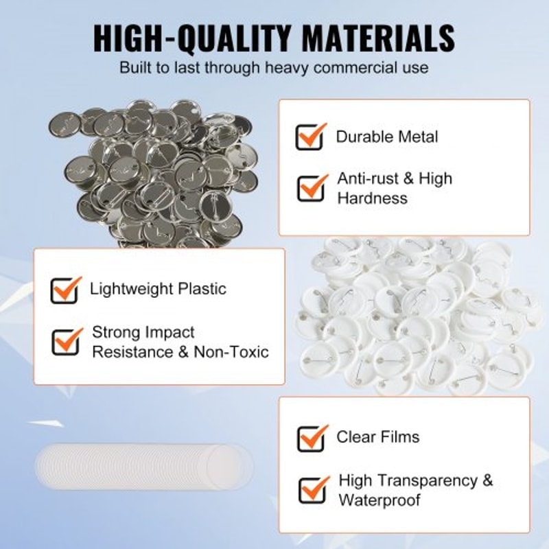 Button Maker Supplies Pin Back Parts Kit For DIY Custom Badges 3