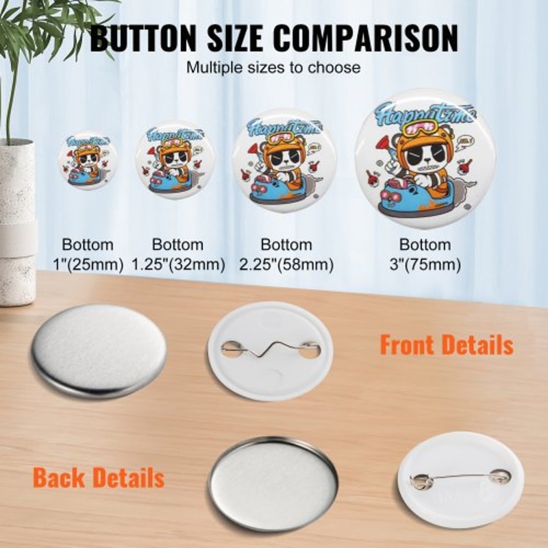 Button Maker Supplies Pin Back Parts Kit For DIY Custom Badges 4