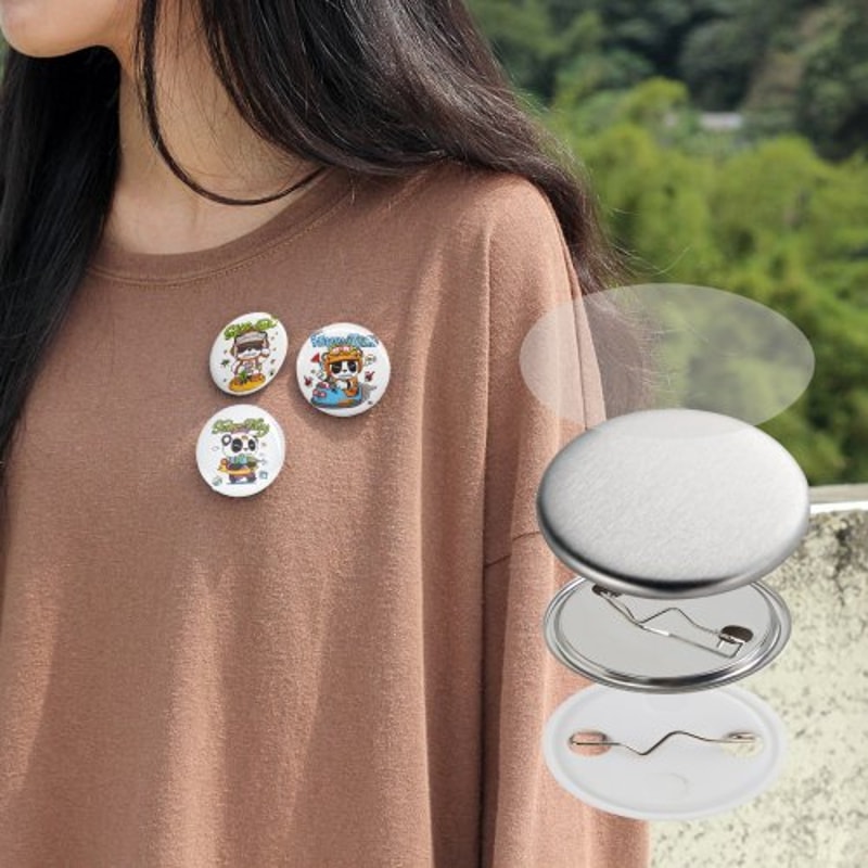 Button Maker Supplies Pin Back Parts Kit For DIY Custom Badges 6