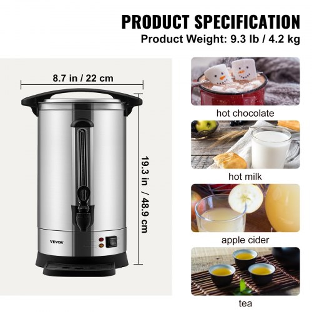 Commercial Coffee Urn Stainless Steel Fast Brewing Coffee Dispenser With Keep Warm 7
