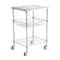 Heavy Duty Rolling Utility Cart With Wheels High Capacity Adjustable Steel Storage Trolley 0