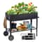 Elevated Raised Garden Bed With Wheels Galvanized Metal Planter Box For Vegetables Herbs Patio Gar 0