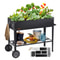 Elevated Raised Garden Bed With Wheels Galvanized Metal Planter Box For Vegetables Herbs Patio Gar 0
