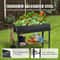 Elevated Raised Garden Bed With Wheels Galvanized Metal Planter Box For Vegetables Herbs Patio Gar 1