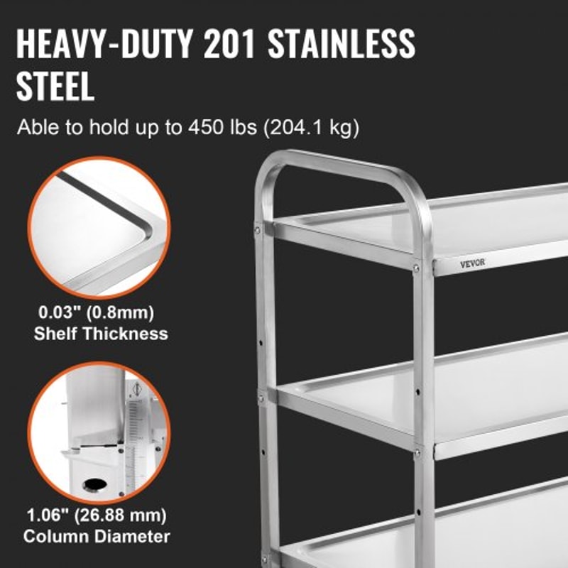 HeavyDuty Utility Cart With High Capacity And Adjustable Steel Shelves 2