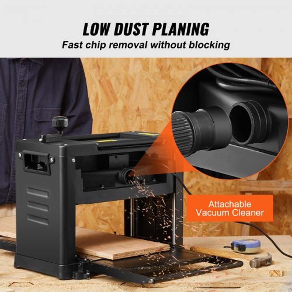 Benchtop Thickness Planer With Motor And Dual Blade Cutter 5