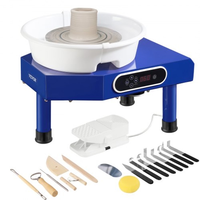 Electric Pottery Wheel Machine With Foot Pedal LCD Control Complete Sculpting Kit 0