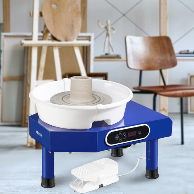 Electric Pottery Wheel Machine With Foot Pedal LCD Control Complete Sculpting Kit 6