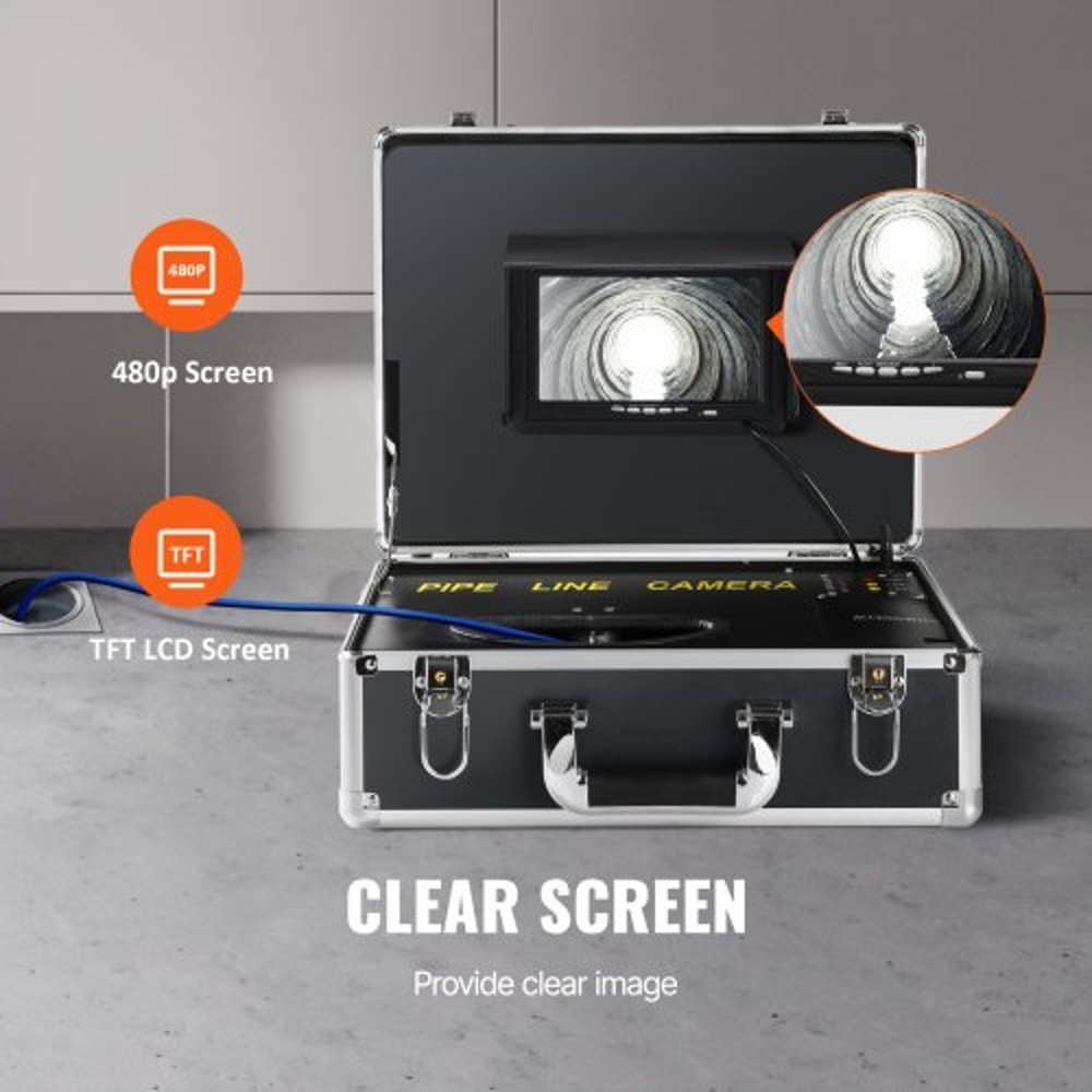 Sewer Camera With Monitor DVR Waterproof Drain Inspection Camera Kit 2