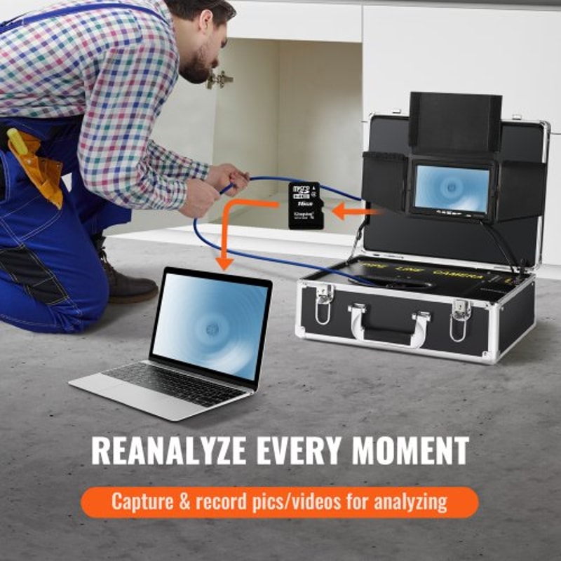Sewer Camera With Monitor DVR Waterproof Drain Inspection Camera Kit 5