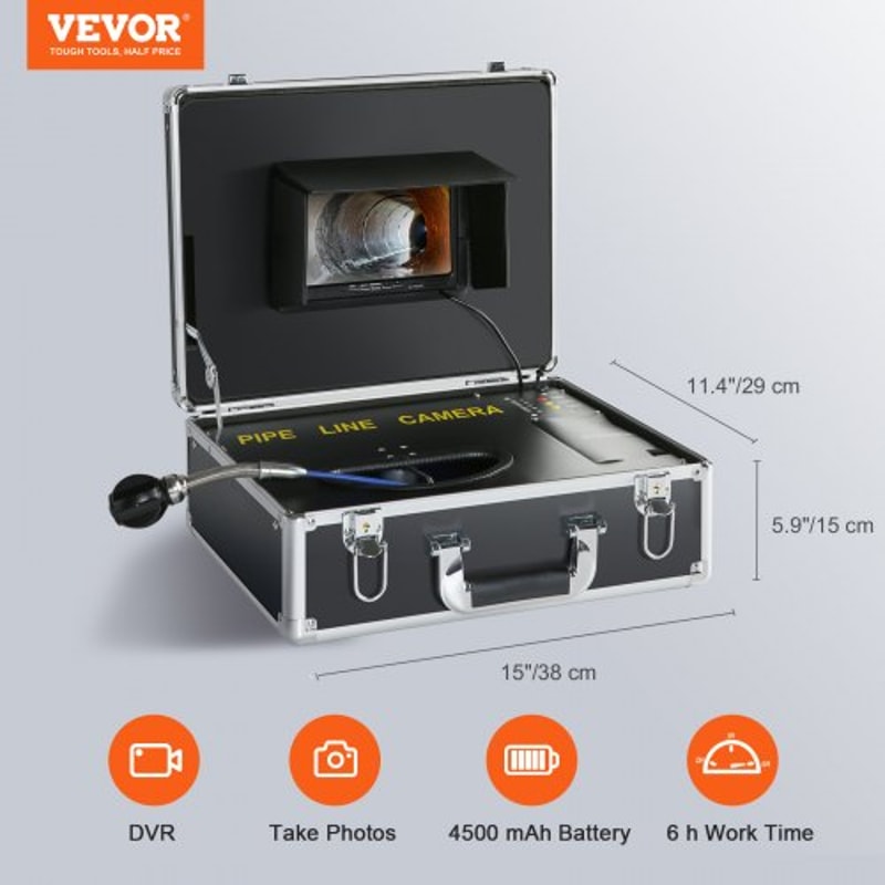 Sewer Camera With Monitor DVR Waterproof Drain Inspection Camera Kit 7