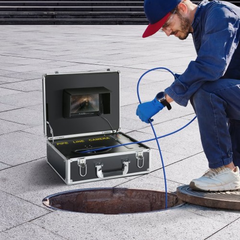 Sewer Camera With Monitor DVR Waterproof Drain Inspection Camera Kit 6