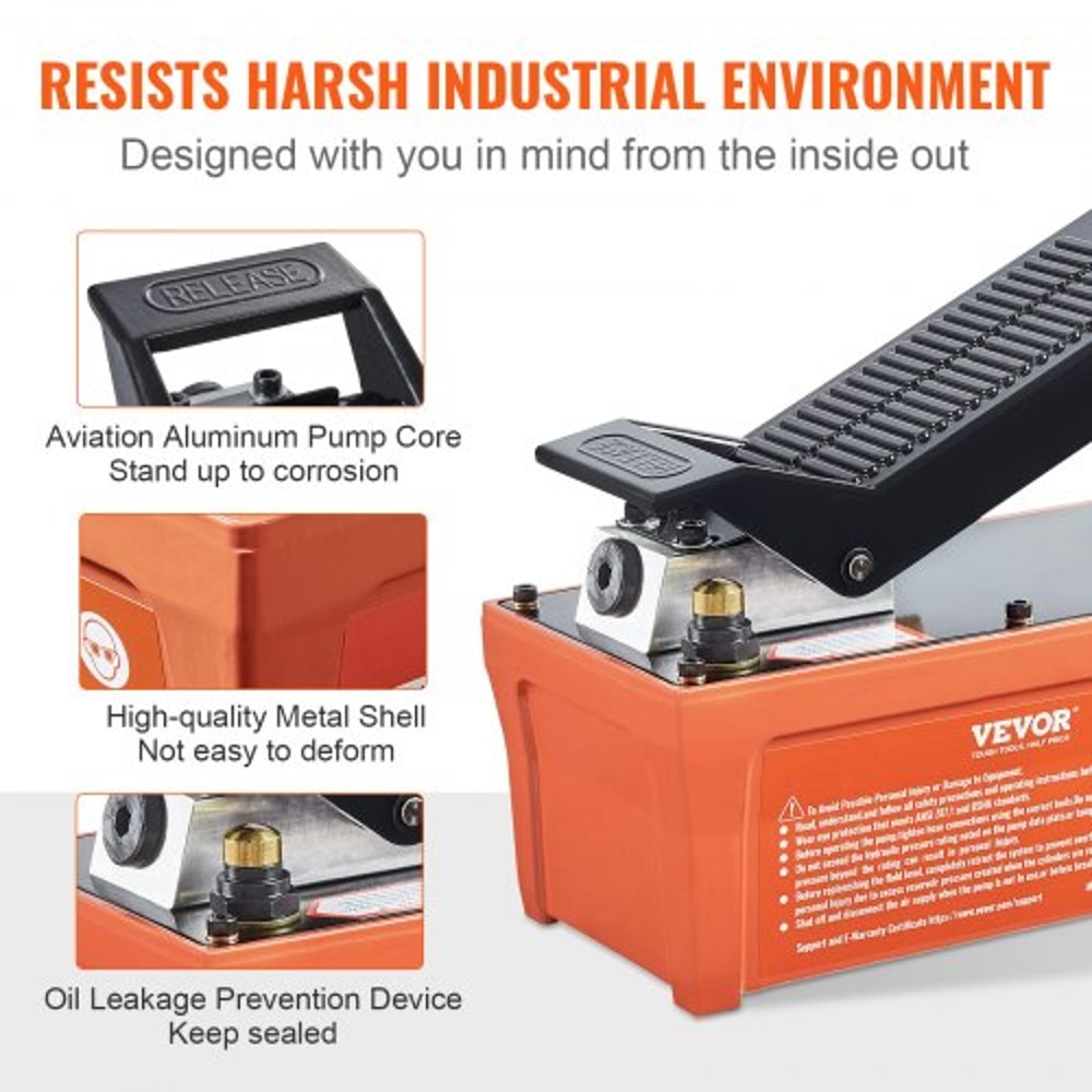 Heavy Duty Air Hydraulic Foot Pump With Hose For Auto Body And Industrial Jobs 2