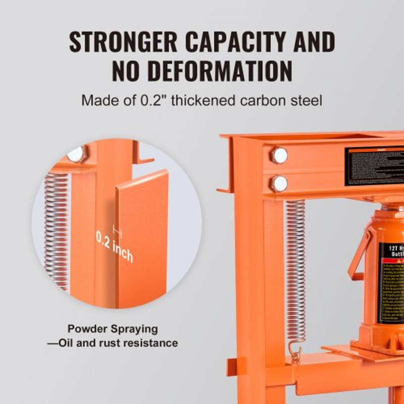 Hydraulic Shop Press H Frame Heavy Duty Adjustable Garage Floor Press 5