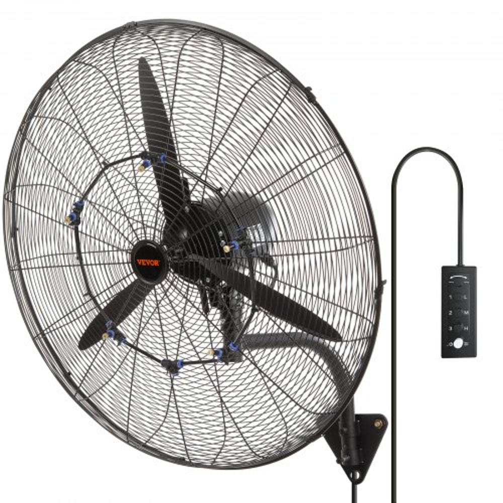 Wall Mount Misting Fan CFM Industrial Oscillating Outdoor Cooling Fan 0