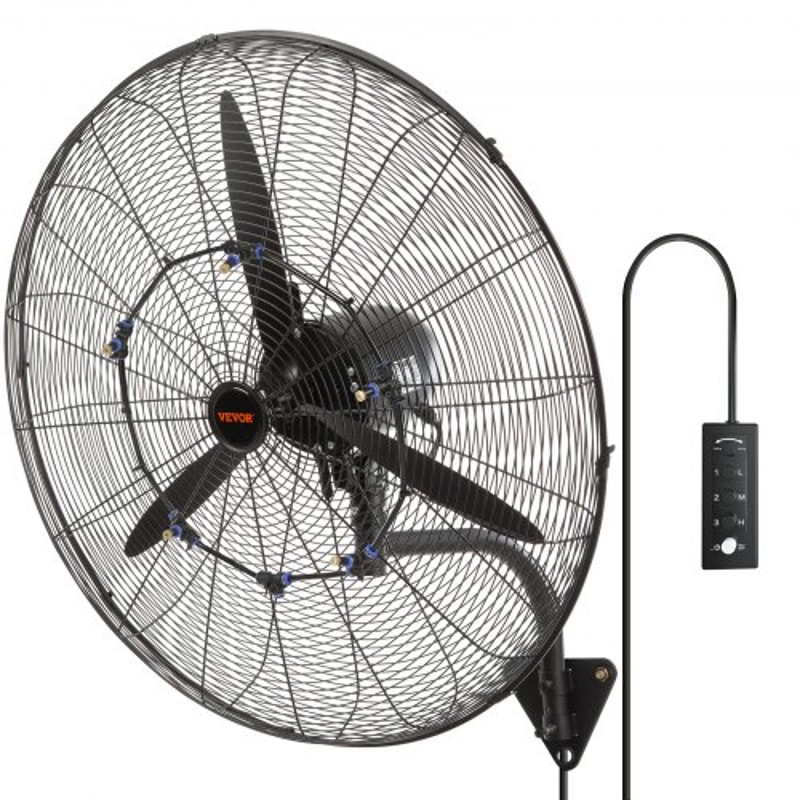 Wall Mount Misting Fan CFM Industrial Oscillating Outdoor Cooling Fan 0