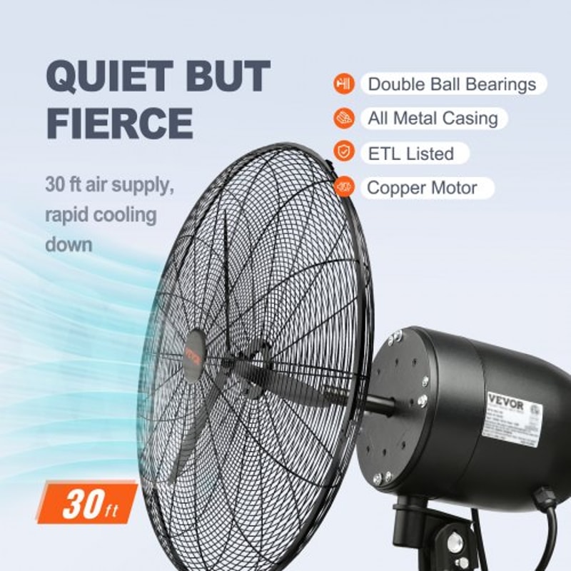 Wall Mount Misting Fan CFM Industrial Oscillating Outdoor Cooling Fan 4