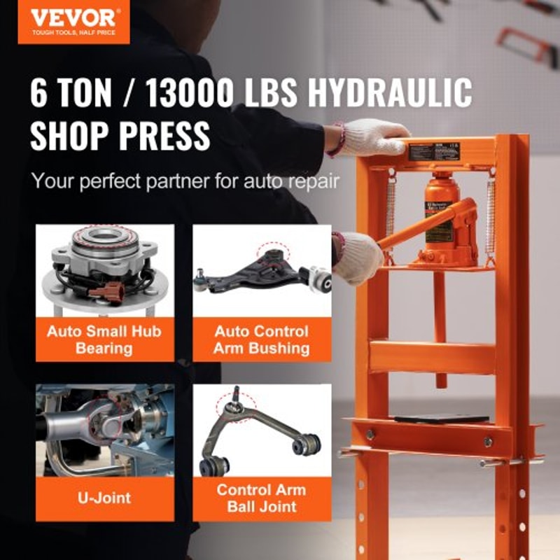 Hydraulic Shop Press With Adjustable H Frame Heavy Duty Garage Press 1