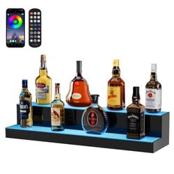 led liquor bottle display shelf with app control rgb bar light for home and commercial bars